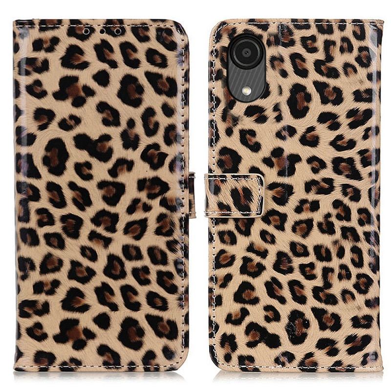 Capa Flip Para Samsung Galaxy A03 Core Leopardo