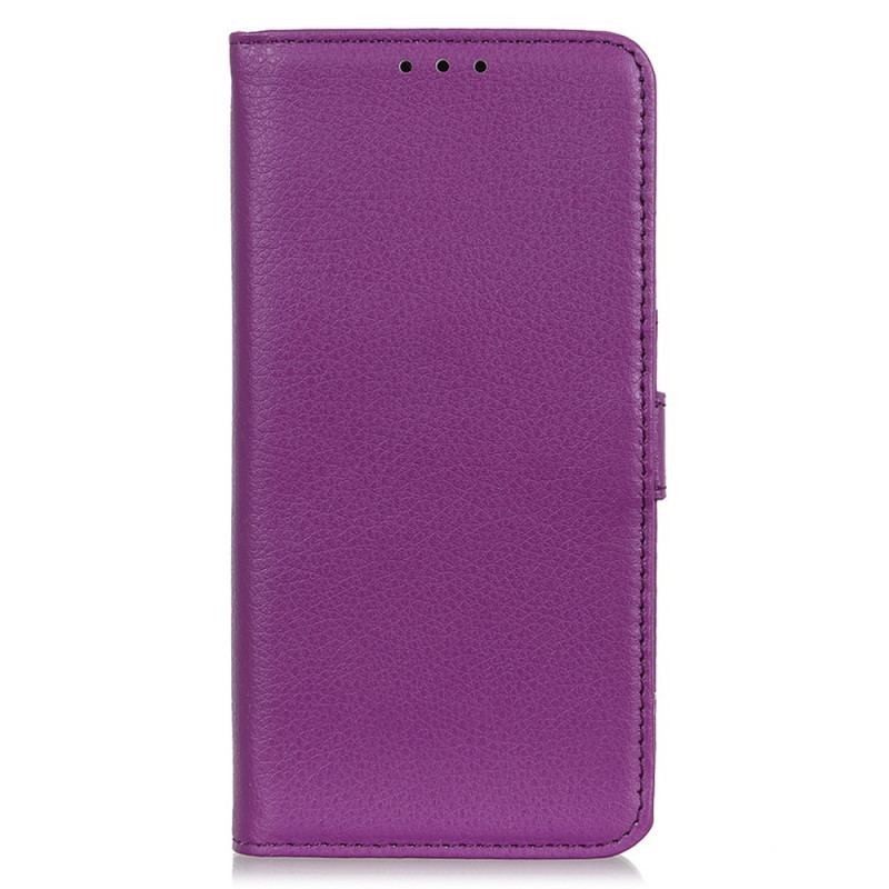 Capa Folio Para Samsung Galaxy A03 Core Couro Sintético De Lichia