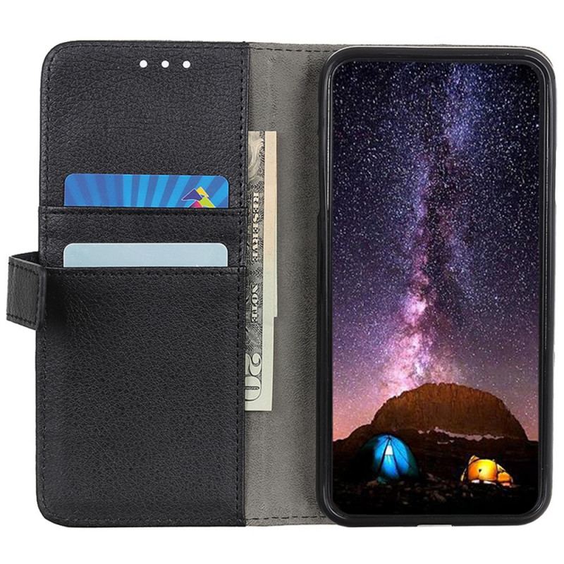 Capa Folio Para Samsung Galaxy A03 Core Couro Sintético De Lichia