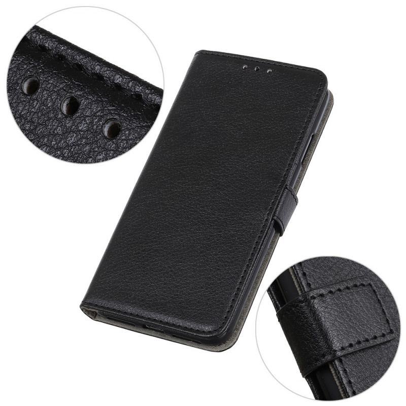 Capa Folio Para Samsung Galaxy A03 Core Couro Sintético De Lichia