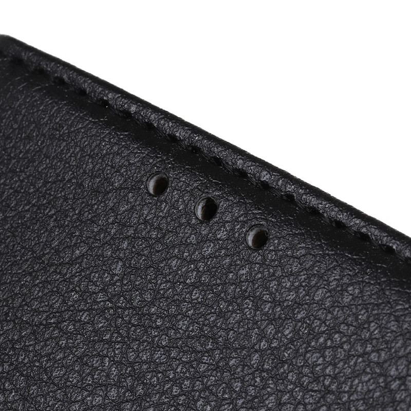 Capa Folio Para Samsung Galaxy A03 Core Couro Sintético De Lichia
