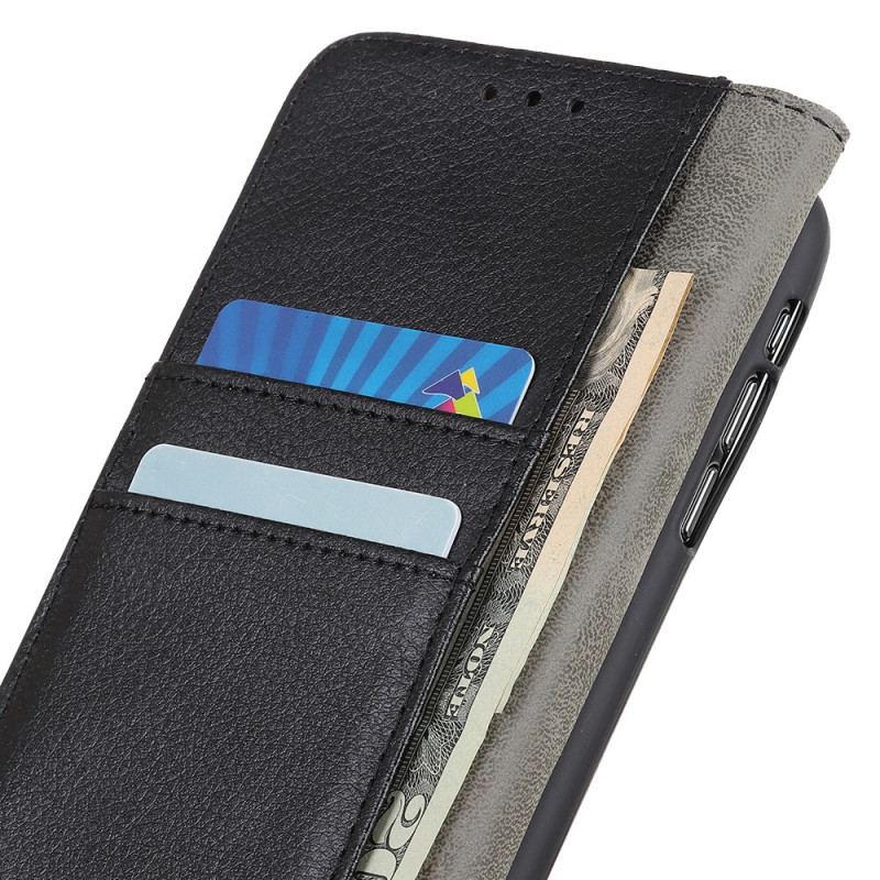 Capa Folio Para Samsung Galaxy A03 Core Couro Sintético De Lichia