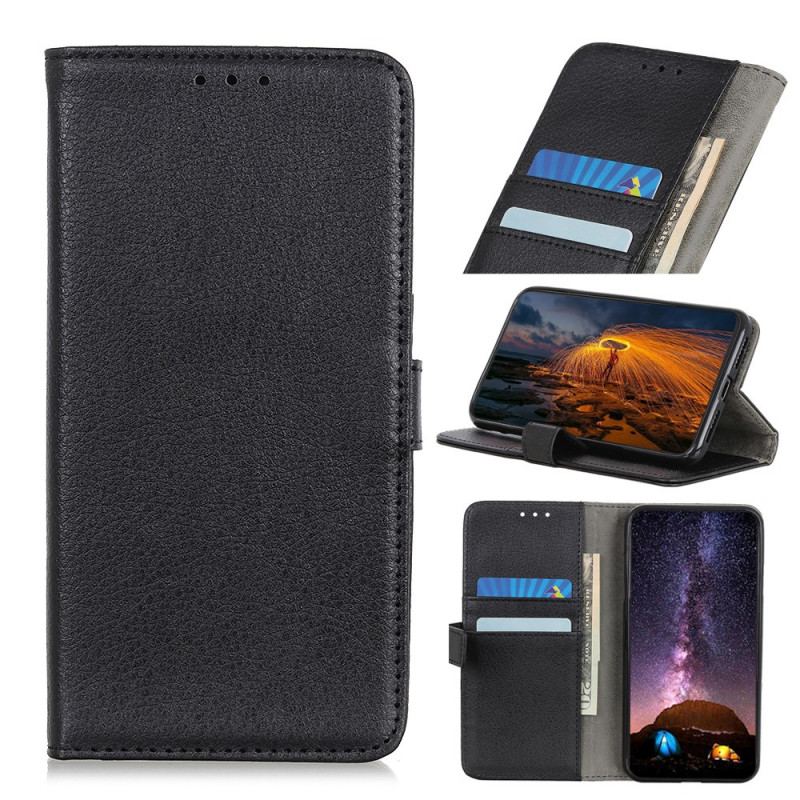 Capa Folio Para Samsung Galaxy A03 Core Couro Sintético De Lichia