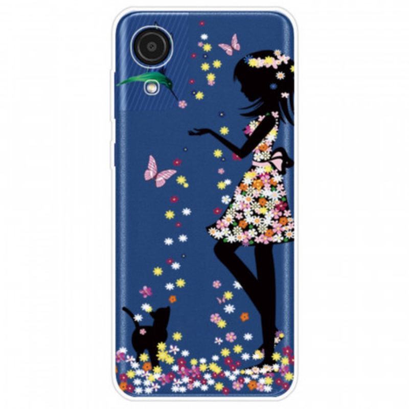 Capa Para Samsung Galaxy A03 Core Linda Cabeça De Flor