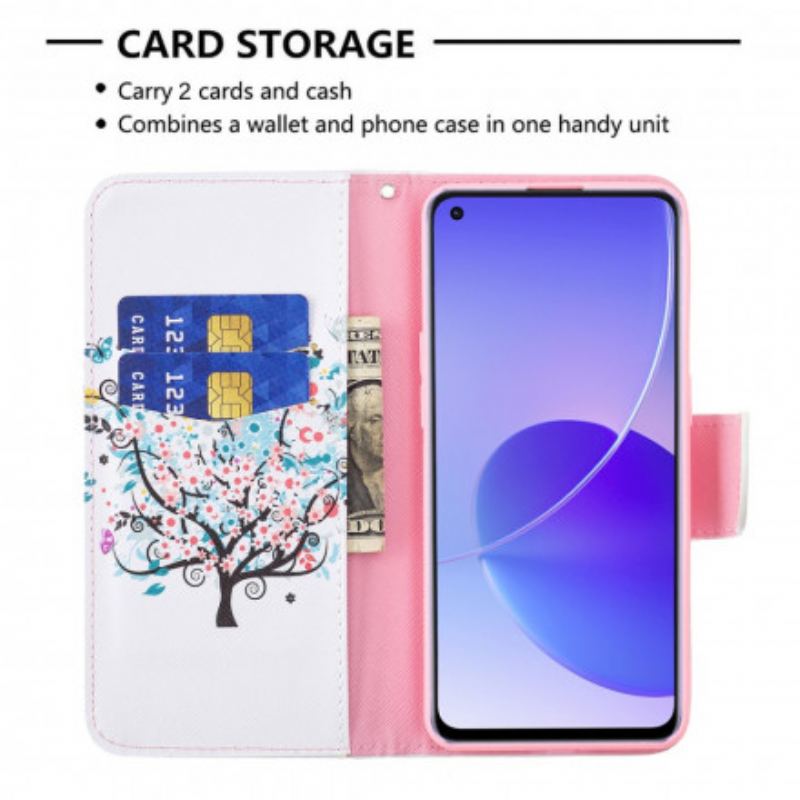 Capa Flip Para Oppo Reno 6 5G Árvore Florida