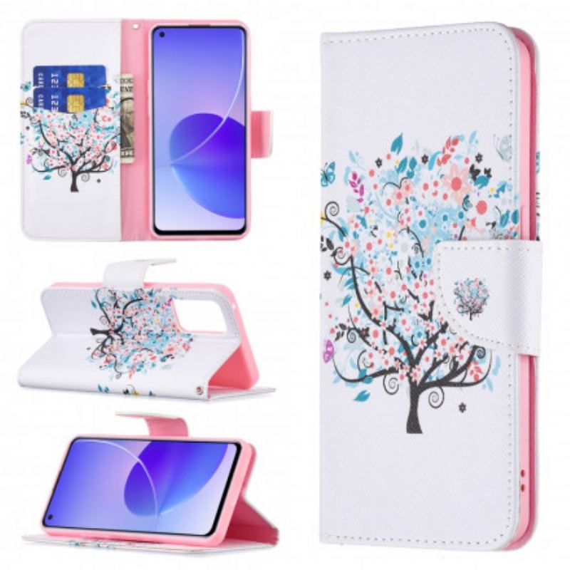 Capa Flip Para Oppo Reno 6 5G Árvore Florida