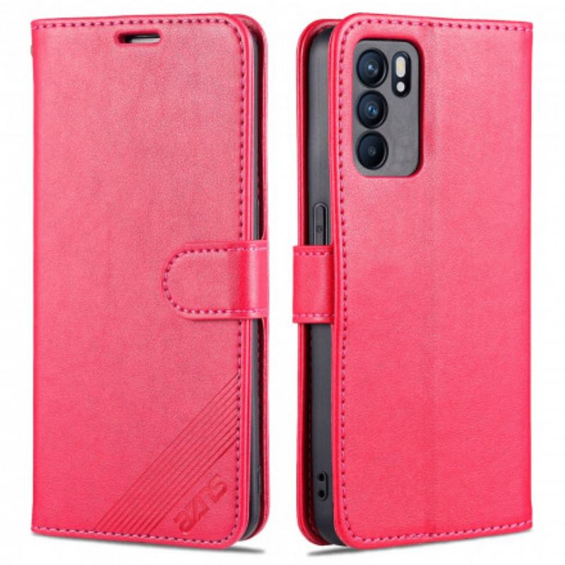 Capa Flip Para Oppo Reno 6 5G Couro Sintético Azns
