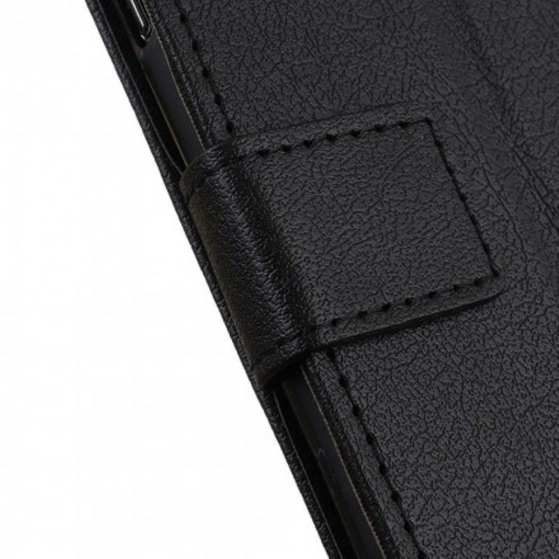Capa Flip Para Oppo Reno 6 5G Efeito Couro Clássico Simples