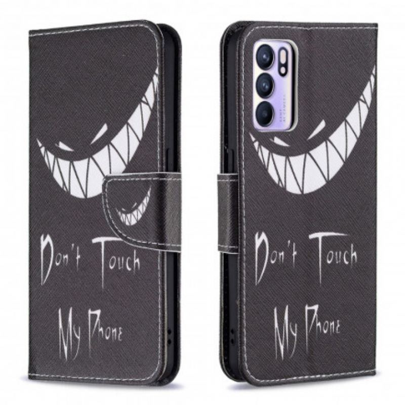 Capa Flip Para Oppo Reno 6 5G Telefone Do Diabo