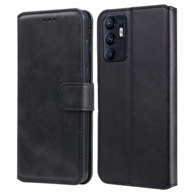 Capa Folio Para Oppo Reno 6 5G Cor Sólida