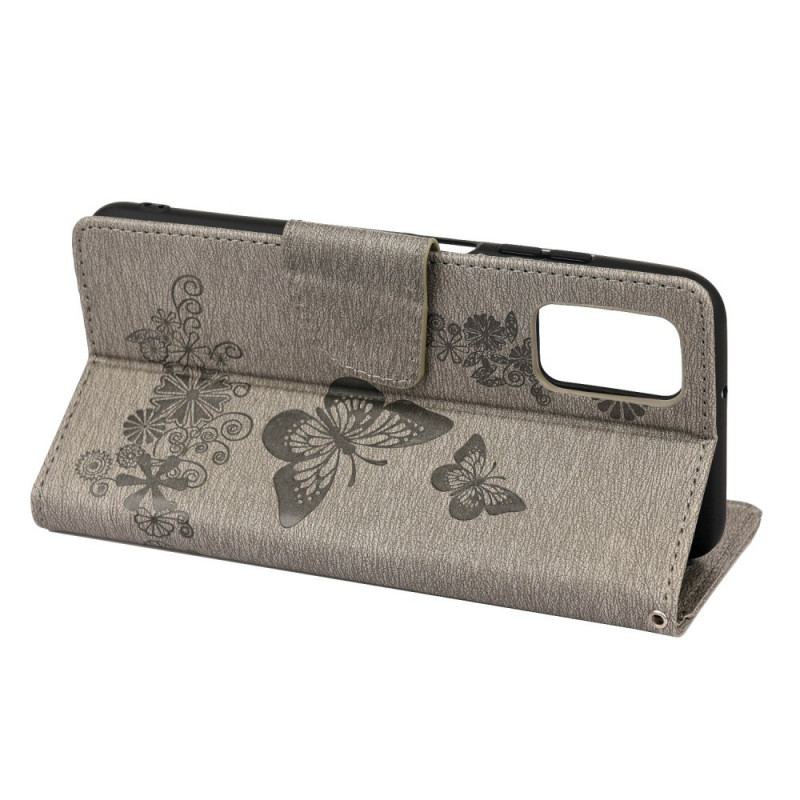 Capa Folio Para Oppo Reno 6 5G De Cordão Borboletas Esplêndidas