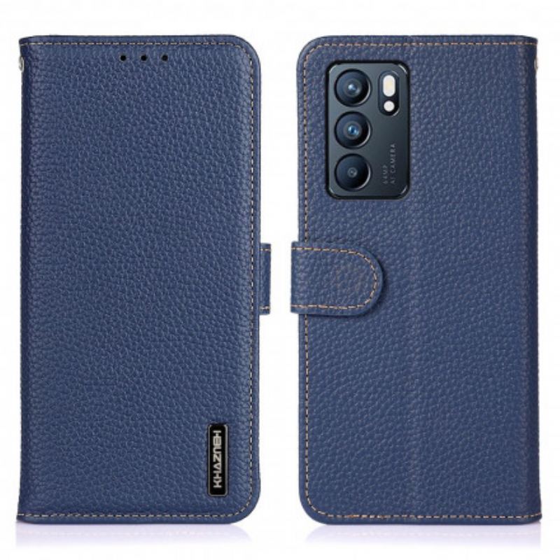 Capa Folio Para Oppo Reno 6 5G Khazneh Lichia Couro