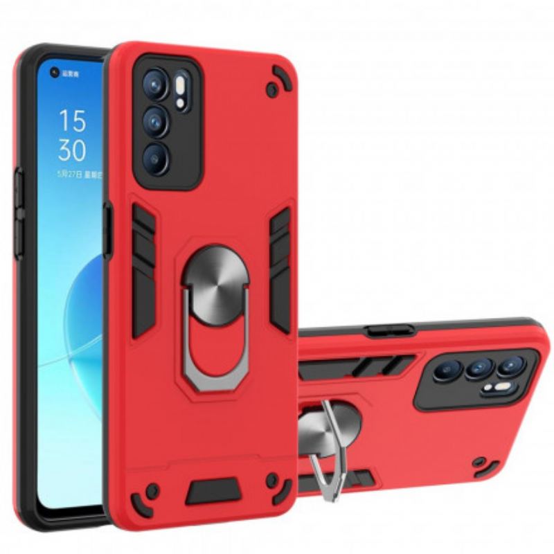 Capa Para Oppo Reno 6 5G Porta-anel Destacável