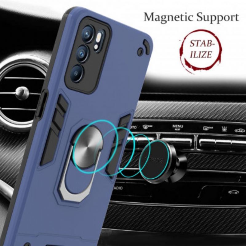 Capa Para Oppo Reno 6 5G Porta-anel Destacável
