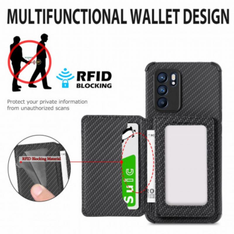 Capa Para Oppo Reno 6 5G Suporte Para Cartão Rfid