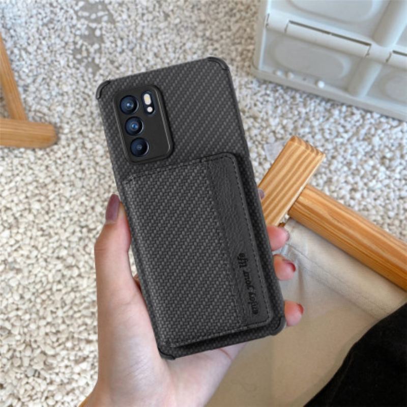 Capa Para Oppo Reno 6 5G Suporte Para Cartão Rfid