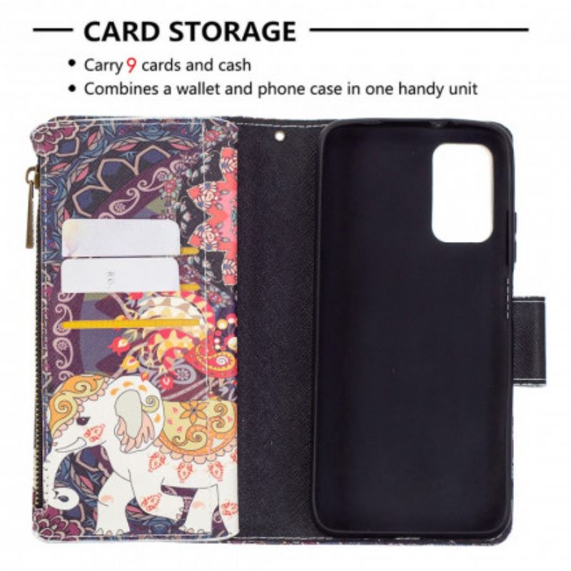 Capa Folio Para Poco M3 Bolso Elefante Com Zíper