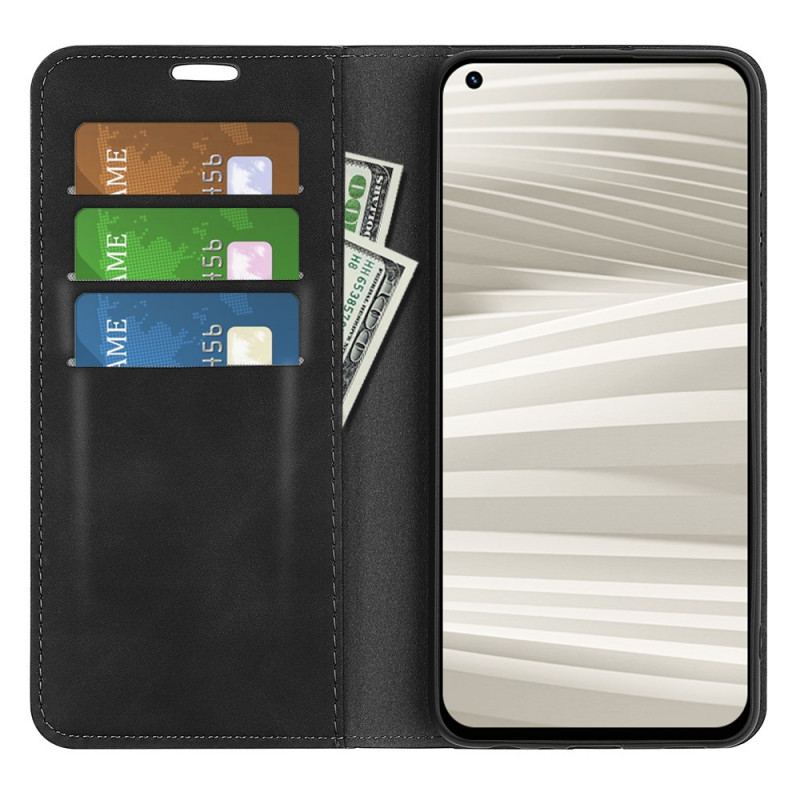 Capa De Couro Para Realme GT2 Pro Elegância