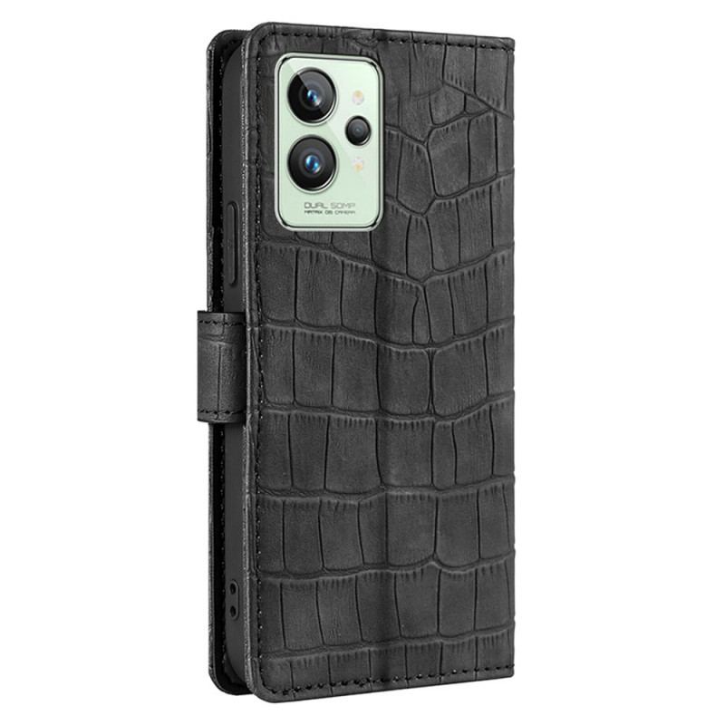 Capa Em Pele Para Realme GT2 Pro Efeito Pele De Crocodilo