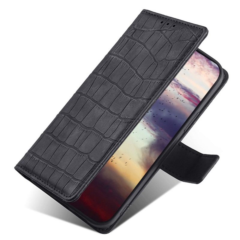 Capa Em Pele Para Realme GT2 Pro Efeito Pele De Crocodilo