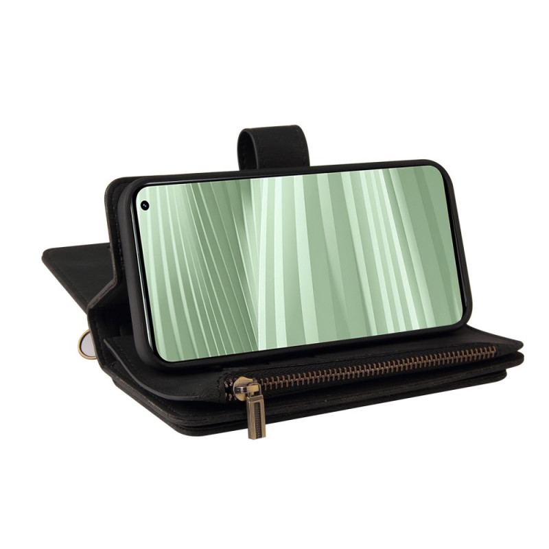 Capa Flip Para Realme GT2 Pro Titular Do Cartão Multifuncional