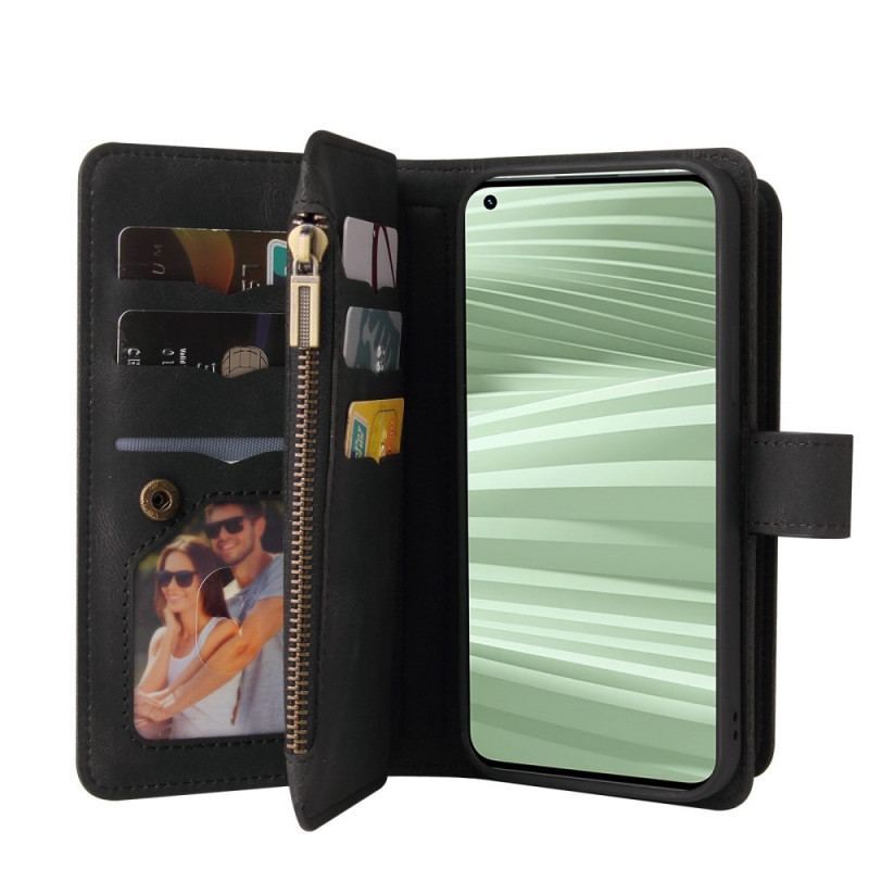 Capa Flip Para Realme GT2 Pro Titular Do Cartão Multifuncional