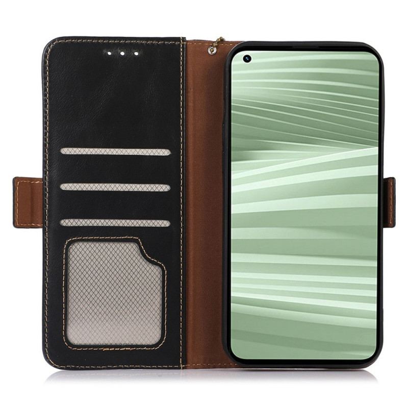 Capa Folio Para Realme GT2 Pro Couro Legitimo