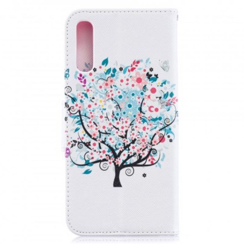 Capa De Couro Para Samsung Galaxy A50 Árvore Florida
