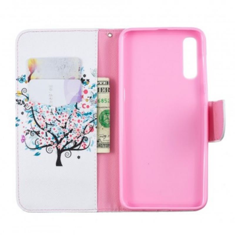 Capa De Couro Para Samsung Galaxy A50 Árvore Florida