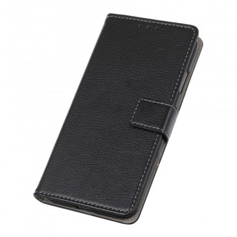 Capa De Couro Para Samsung Galaxy A50 Costura Retrô De Couro Falso