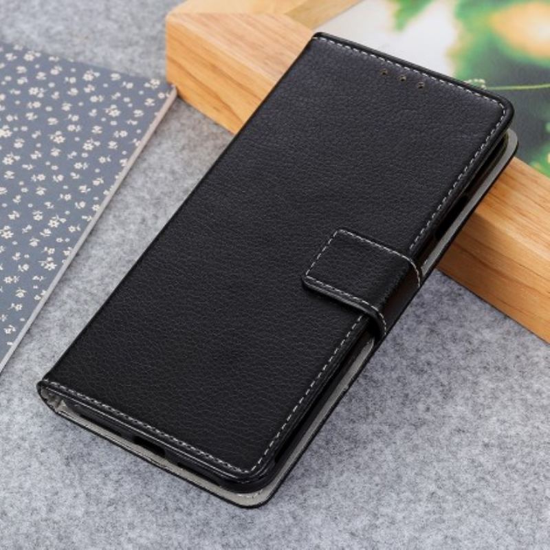 Capa De Couro Para Samsung Galaxy A50 Costura Retrô De Couro Falso