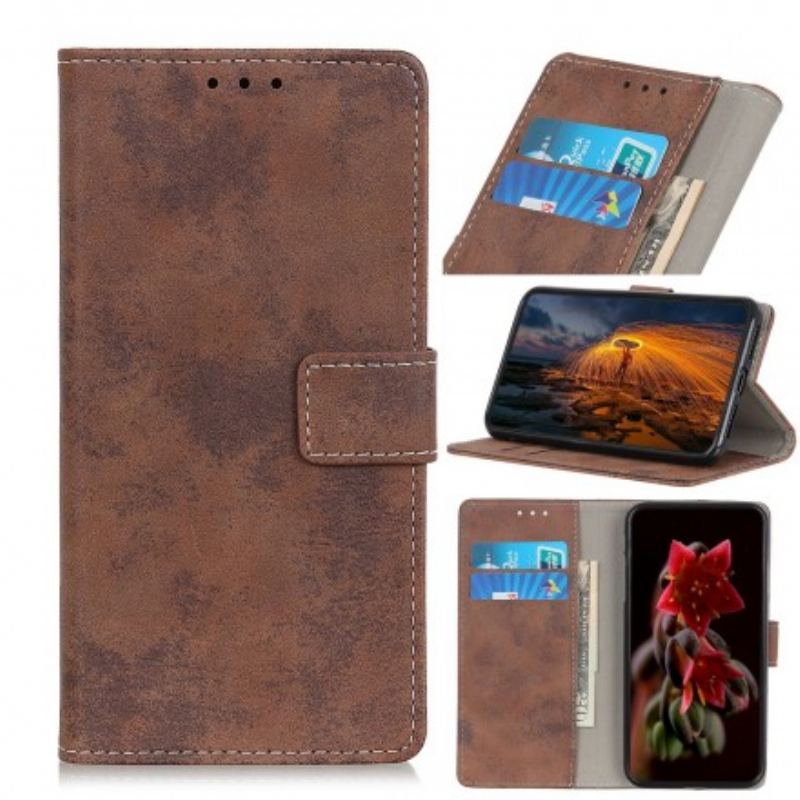 Capa De Couro Para Samsung Galaxy A50 Efeito Couro Vintage