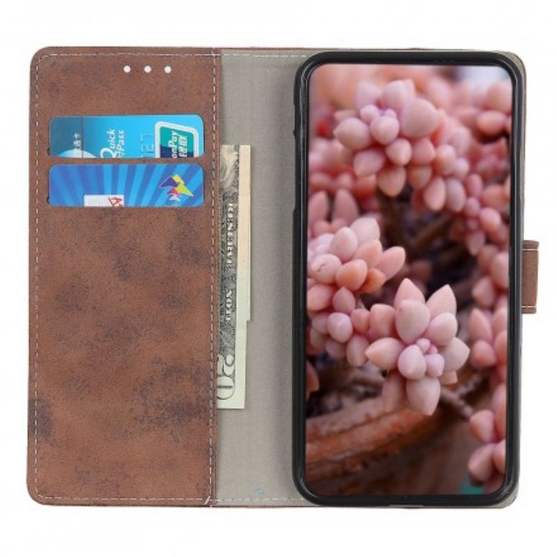 Capa De Couro Para Samsung Galaxy A50 Efeito Couro Vintage