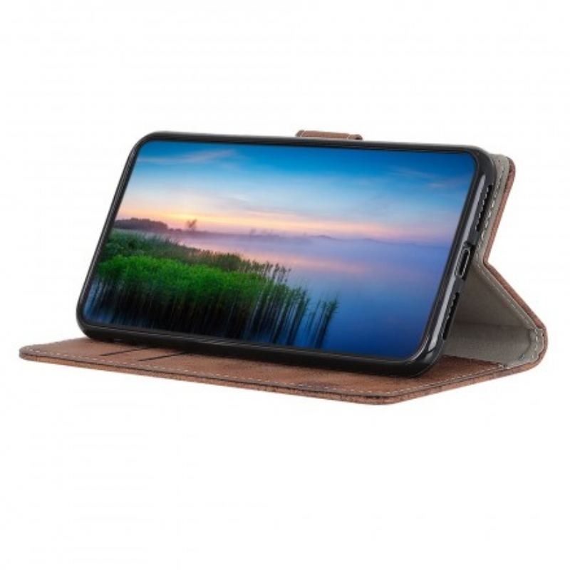 Capa De Couro Para Samsung Galaxy A50 Efeito Couro Vintage