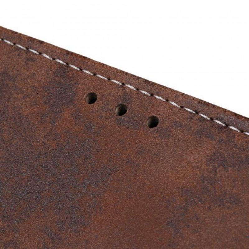 Capa De Couro Para Samsung Galaxy A50 Efeito Couro Vintage