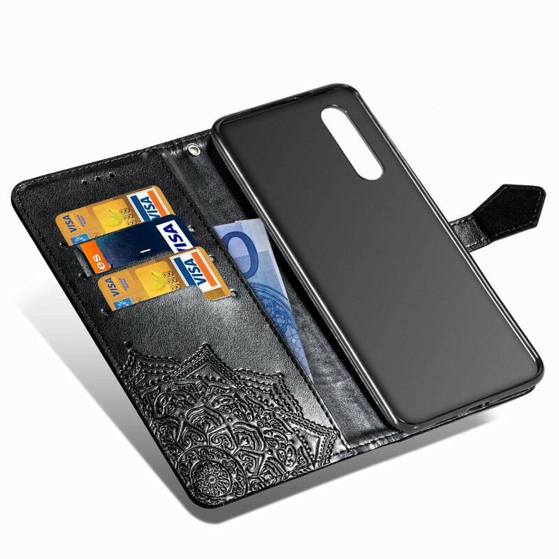 Capa De Couro Para Samsung Galaxy A50 Mandala Idade Média