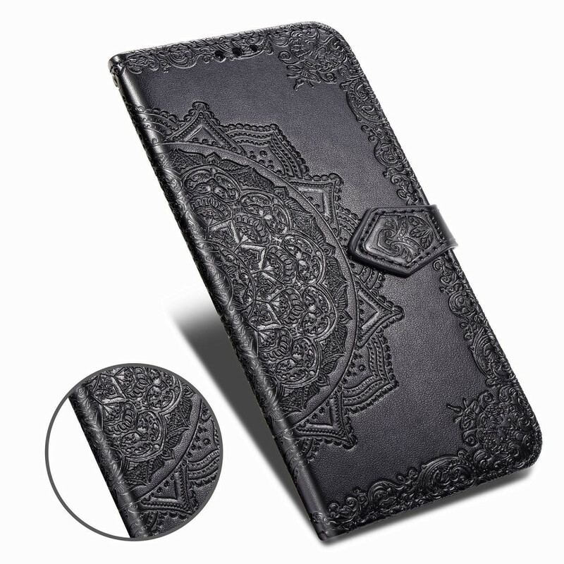 Capa De Couro Para Samsung Galaxy A50 Mandala Idade Média