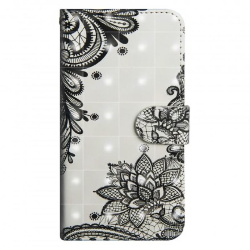 Capa De Couro Para Samsung Galaxy A50 Renda Chique