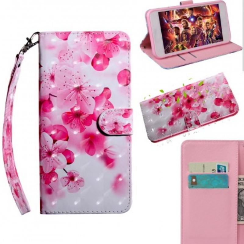 Capa Flip Para Samsung Galaxy A50 Flores Cor De Rosa