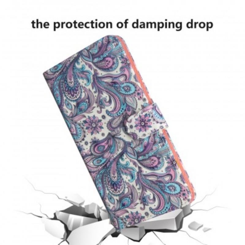 Capa Flip Para Samsung Galaxy A50 Padrões De Flores