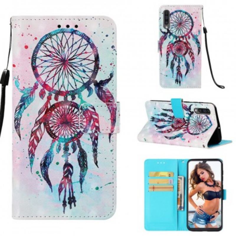 Capa Folio Para Samsung Galaxy A50 Apanhador De Sonhos Vermelho