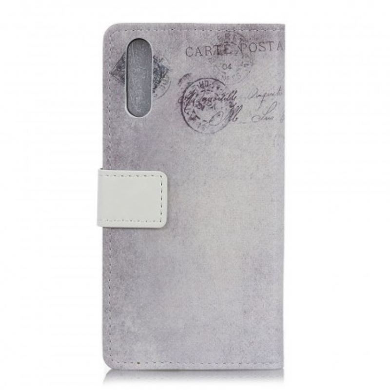 Capa Folio Para Samsung Galaxy A50 Gato Viajante