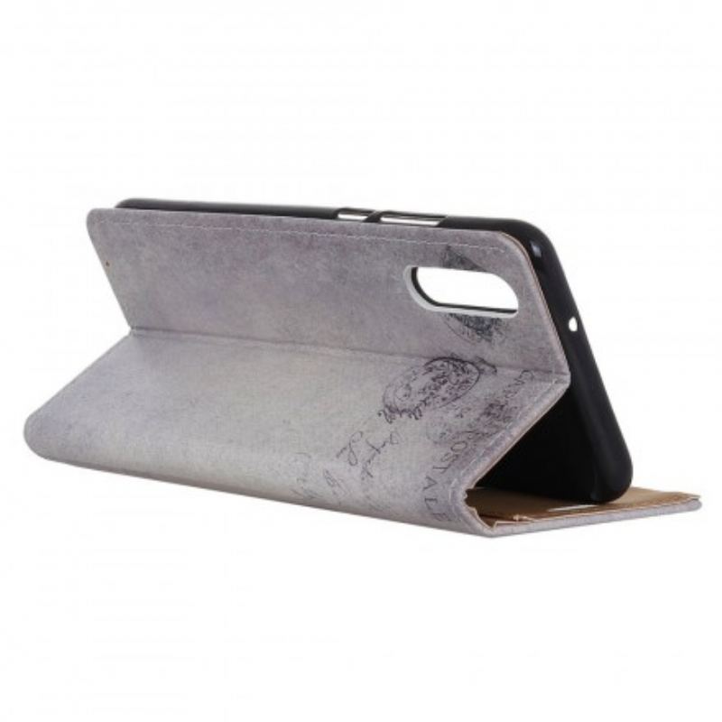 Capa Folio Para Samsung Galaxy A50 Gato Viajante