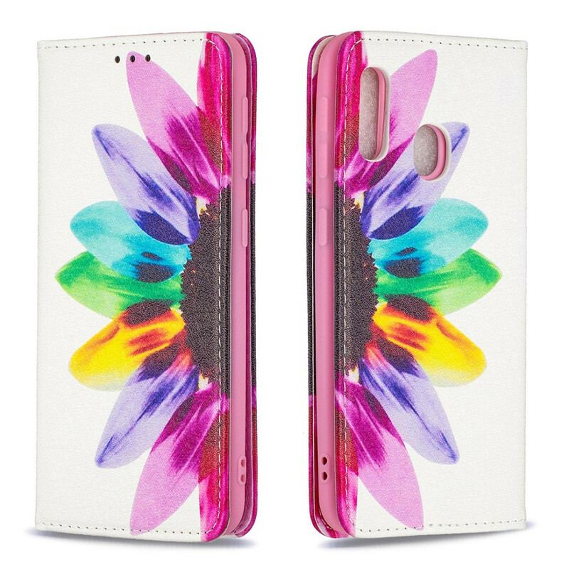 Capa De Celular Para Samsung Galaxy A20e Flip Flor Aquarela