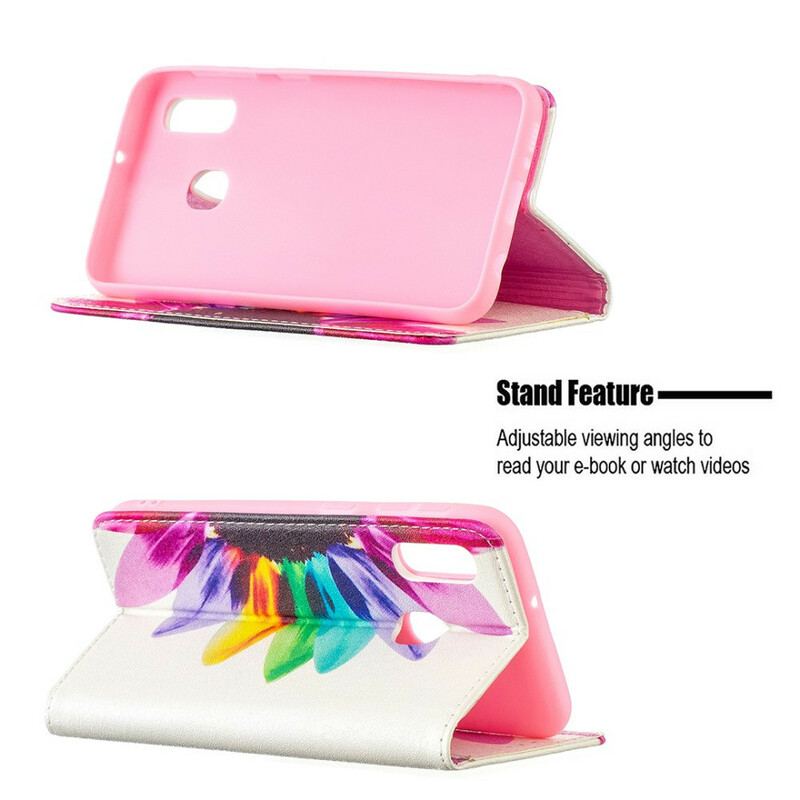Capa De Celular Para Samsung Galaxy A20e Flip Flor Aquarela