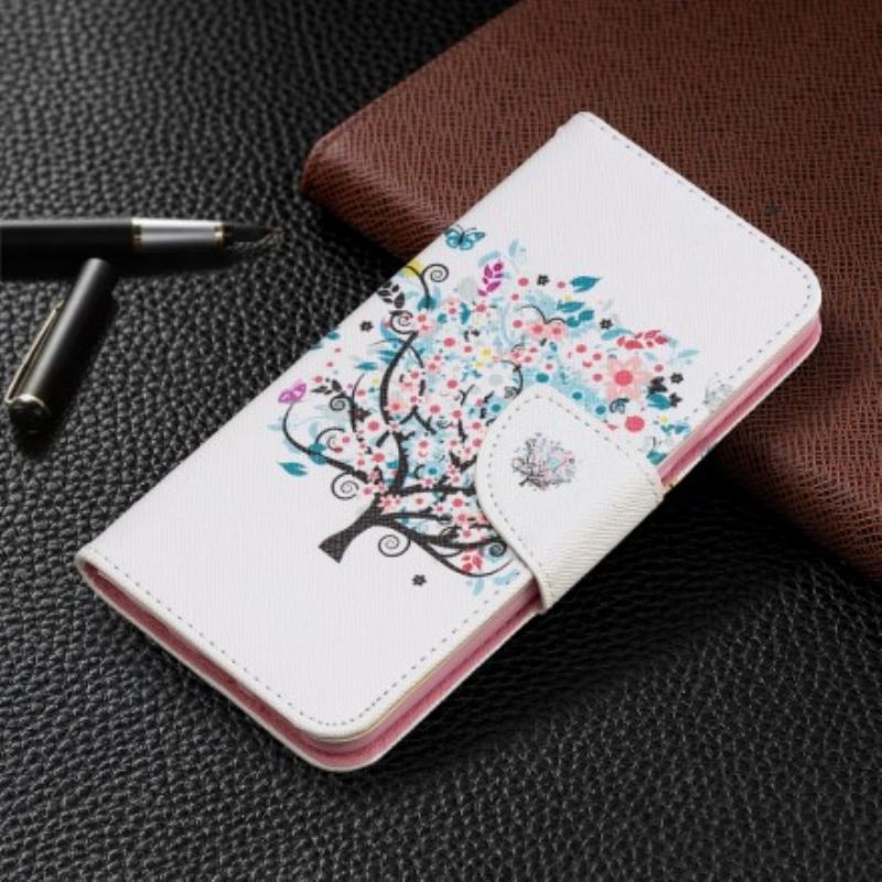 Capa Em Pele Para Samsung Galaxy A20e Árvore Florida