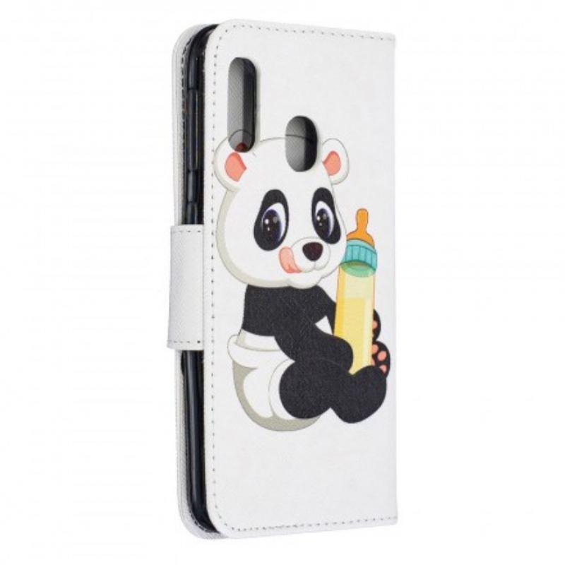 Capa Flip Para Samsung Galaxy A20e Bebê Panda