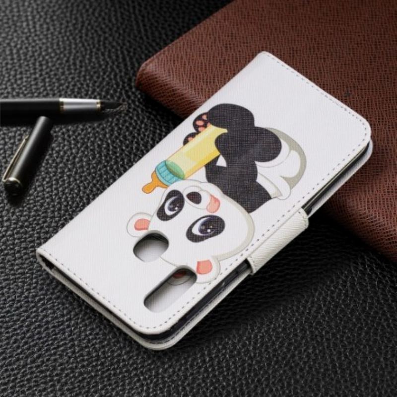 Capa Flip Para Samsung Galaxy A20e Bebê Panda