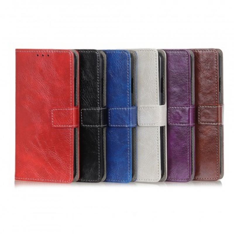 Capa Flip Para Samsung Galaxy A20e Costuras Brilhantes E Visíveis