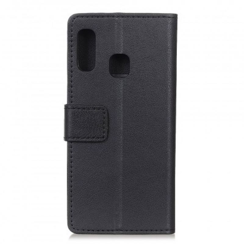Capa Flip Para Samsung Galaxy A20e Efeito Couro Brilhante Simples
